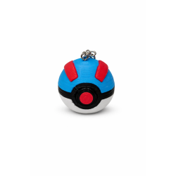 Fidget Μπρελόκ 3D Printed: Pokémon - Great Ball με Κουμπί