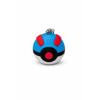 Pokemon 3D Printed Keychain Pokéball με κουμπί - Great ball