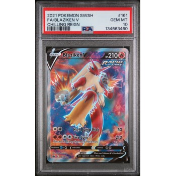 Blaziken V - Sword & Shield - Chilling Reign -  #161/198 - PSA GEM MT 10 - Pokemon Graded Card