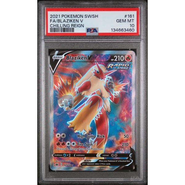 Blaziken V - Sword & Shield - Chilling Reign -  #161/198 - PSA GEM MT 10 - Pokemon Graded Card