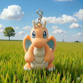 Pokémon 3D Printed Keychain - Dragonite 