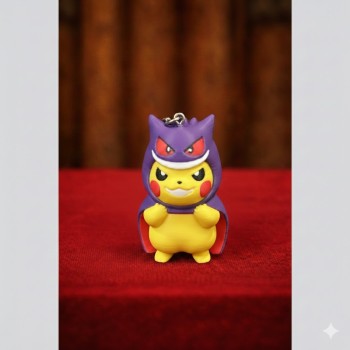 Pokémon 3D Printed Keychain - Poncho Pikachu (Gengar)