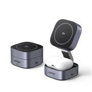 UGREEN W702 QI2 2IN1  Magnetic Magsafe Wireless Charger - Grey