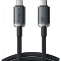 Καλώδιο Φόρτισης Baseus Crystal Shine Braided USB-C σε USB-C, 100W, 20Gbps, 1,5m - Black