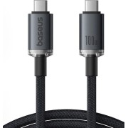 Καλώδιο Φόρτισης Baseus Crystal Shine Braided USB-C σε USB-C, 100W, 20Gbps, 1,5m - Black
