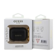 Σκληρή Θήκη Guess Grained Classic Logo για Apple AirPods 3 - Black