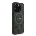 Σκληρή Θήκη Δερματίνης με Magsafe Guess Back Cover 4G Colored Ring Strap για iPhone 15 Pro - Black