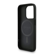 Σκληρή Θήκη Δερματίνης με Magsafe Guess Back Cover 4G Colored Ring Strap για iPhone 16 Pro Max - Black