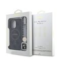 Σκληρή Θήκη Δερματίνης με Magsafe Guess Back Cover 4G Colored Ring Strap για iPhone 15 Pro - Black