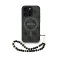 Σκληρή Θήκη Δερματίνης με Magsafe Guess Back Cover 4G Colored Ring Strap για iPhone 15 Pro - Black