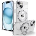 Θήκη Σιλικόνης Orso Ostand MagSafe iPhone 15 Plus - Silver Clear
