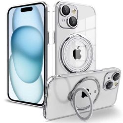 Θήκη Σιλικόνης Orso Ostand MagSafe iPhone 15 Plus - Silver Clear