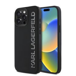 Θήκη Σιλικόνης Karl Lagerfeld Back Cover 3D Rubber Glitter Logo για iPhone 15 Pro - Black