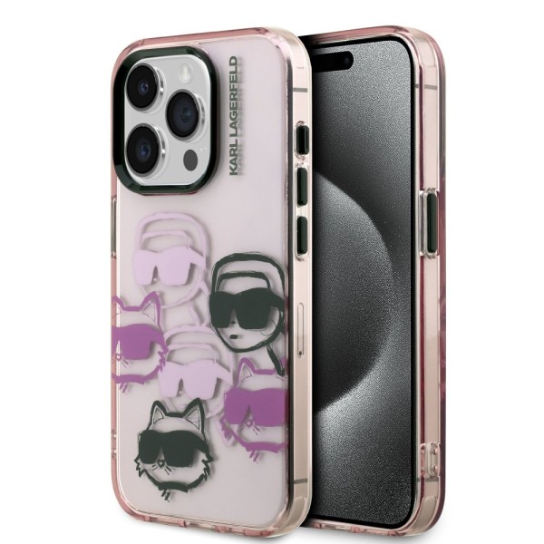 Σκληρή Θήκη Karl Lagerfeld Back Cover IML Multi K&CH Heads για iPhone 16 Pro Max - Pink