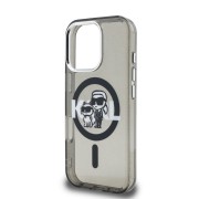 Σκληρή Θήκη Karl Lagerfeld Back Cover με MagSafe IML Glitter Karl and Choupette Sketch για iPhone 16 Pro Max - Black