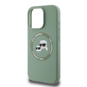 Θήκη Σιλικόνης Karl Lagerfeld Back Cover με MagSafe Liquid Silicone K&CH Heads για iPhone 16 Pro Max - Green