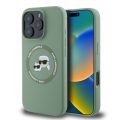 Θήκη Σιλικόνης Karl Lagerfeld Back Cover με MagSafe Liquid Silicone K&CH Heads για iPhone 16 Pro Max - Green