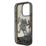 Σκληρή Θήκη Karl Lagerfeld Back Cover Liquid Glitter Scattered Choupette για iPhone 16 Pro Max - Black