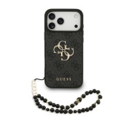 Σκληρή Θήκη δερματίνης Guess Back Cover με MagSafe Metal Logo Strap για iPhone 17 Pro Max - Black