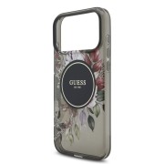 Σκληρή Θήκη Guess Back Cover με MagSafe IML Flowers Strap για iPhone 17 Pro Max - Black