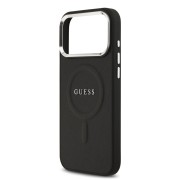 Σκληρή Θήκη Back Cover Δερματίνης Guess Saffiano Classic Logo με MagSafe για iPhone 17 Pro Max - Black