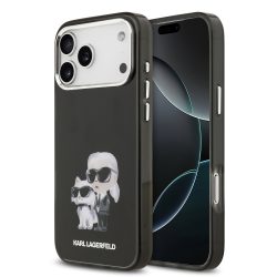 Θήκη Σιλικόνης Karl Lagerfeld Back Cover IML Aquarelle Karl and Choupette για Apple iPhone 17/18 Pro Max - Black