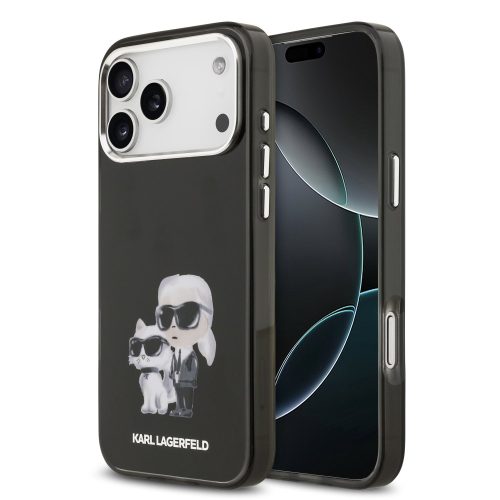 Θήκη Σιλικόνης Karl Lagerfeld Back Cover IML Aquarelle Karl and Choupette για Apple iPhone 17/18 Pro Max - Black