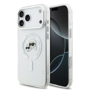Θήκη Σιλικόνης Karl Lagerfeld Back Cover με MagSafe IML K&CH Heads Metal Frame για iPhone 17 Pro Max - Clear