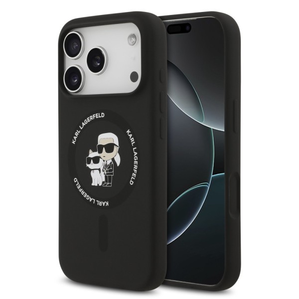 Θήκη Σιλικόνης Karl Lagerfeld Back Cover Liquid Silicone Karl and Choupette για iPhone 17 Pro Max - Black