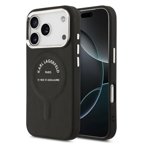 Θήκη Σιλικόνης Karl Lagerfeld Back Cover με MagSafe RSG Logo για Apple iPhone 17/18 Pro Max - Black