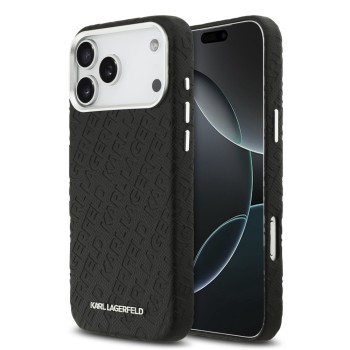 Σκληρή Θήκη Karl Lagerfeld Back Cover Grained Repeated Logo για iPhone 17 Pro Max - Black