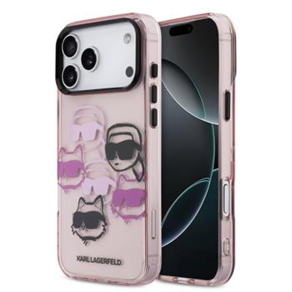 Σκληρή Θήκη Karl Lagerfeld Back Cover IML Multi K&CH Heads για iPhone 17 Pro Max - Pink