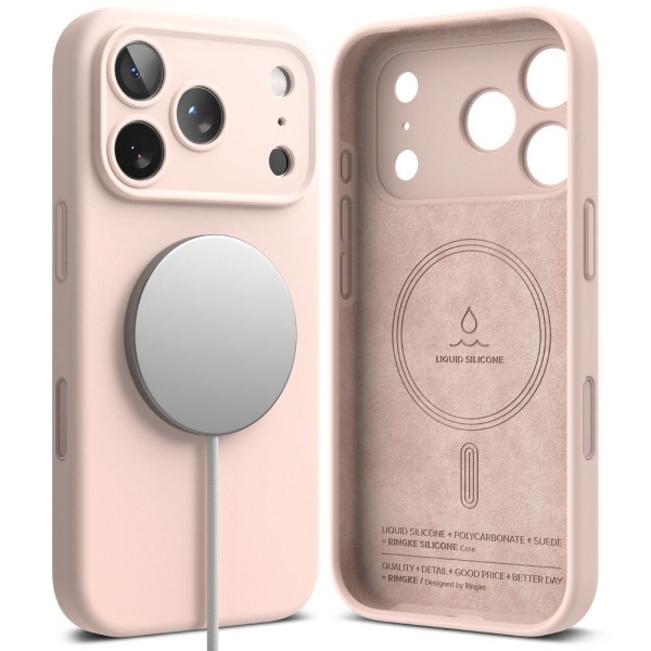 Θήκη Σιλικόνης Ringke Silicone Magnetic Magsafe για Apple iPhone 17 Pro Max - Pink Sand