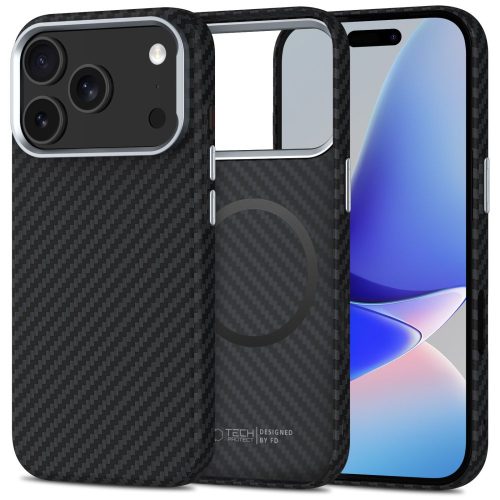 Θήκη Σιλικόνης Tech Protect Ion Carbon Magsafe για Apple iPhone 17 Pro - Black Silver