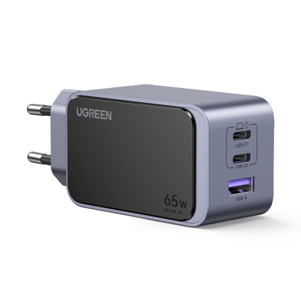 Φορτιστής Ugreen Nexode S 65W με 1 Θύρα USB-Α (20W)& 2 θύρα USB-C(45W) Fast Charge - black