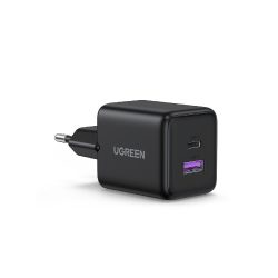 Φορτιστής Ugreen 2-Port με 1 Θύρα USB-Α (22.5W) & 1 θύρα USB-C (30W) Fast Charge - black