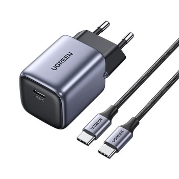 Φορτιστής Ugreen με Θύρα USB-C και Καλώδιο 1m USB-C 30W Fast Charge - Grey