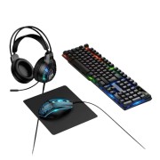 Ενσύρματο Σετ 4 σε 1 για Gamers - Hoco DI86 με RGB φωτισμο (Gaming Πληκτρολόγιο - Gaming Ποντίκι - Gaming Μousepad - Gaming  Ακουστικα) English Version - Black