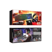Ενσύρματο Σετ 4 σε 1 για Gamers - Hoco DI86 με RGB φωτισμο (Gaming Πληκτρολόγιο - Gaming Ποντίκι - Gaming Μousepad - Gaming  Ακουστικα) English Version - Black