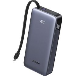 PowerBank UGREEN PB536 20000mAh με καλώδιο 45W USB-C και 1 Θύρα Usb-A και 1 Θύρα PD USB-C - Grey