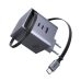 Φορτιστής UGREEN X616 65828 100W GaN PD με Καλώδιο Type-C Ρυθμιζόμενου Μήκους 0.7m  και Θύρα USB-Α  & θύρα USB-C  - Grey