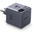 Φορτιστής Ugreen X615 65825 65W GaN PD με Καλώδιο Type-C Ρυθμιζόμενου Μήκους 0.7m και Θύρα USB-Α  & θύρα USB-C  - Grey