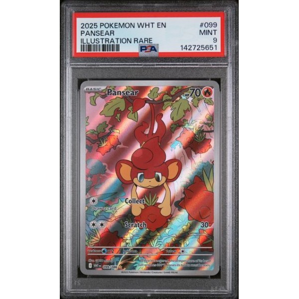Pansear - White Flare - English 2025 - #099/086 - PSA NM-MT 8 - Pokemon Graded Card