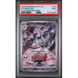 Chandelure - White Flare - English 2025 - #103/086 - PSA MINT 9 - Pokemon Graded Card