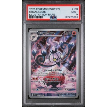 Chandelure - White Flare - English 2025 - #103/086 - PSA MINT 9 - Pokemon Graded Card