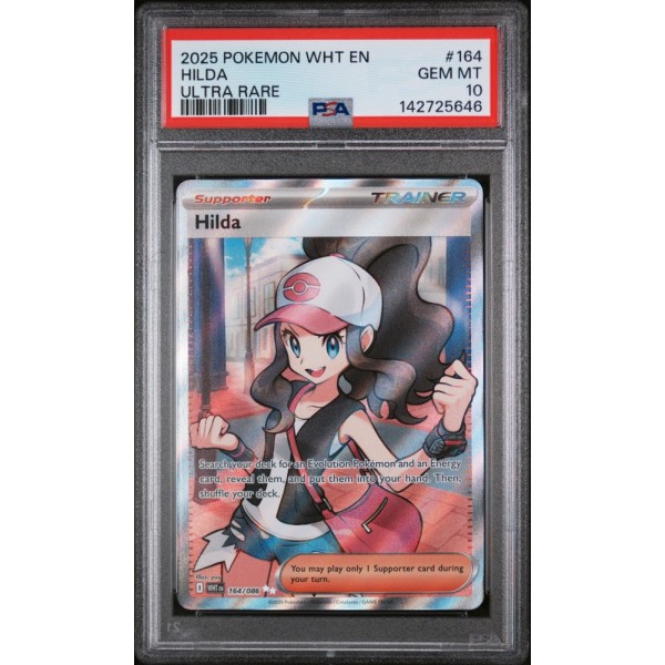 Hilda - White Flare - English 2025 - #164/086 - PSA GEM MINT 10 - Pokemon Graded Card