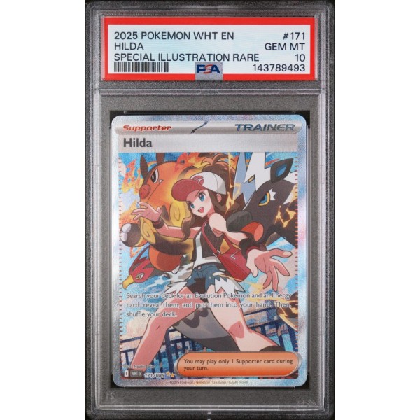 Hilda - White Flare - English 2025 - #171/086 - PSA GEM MINT 10 - Pokemon Graded Card