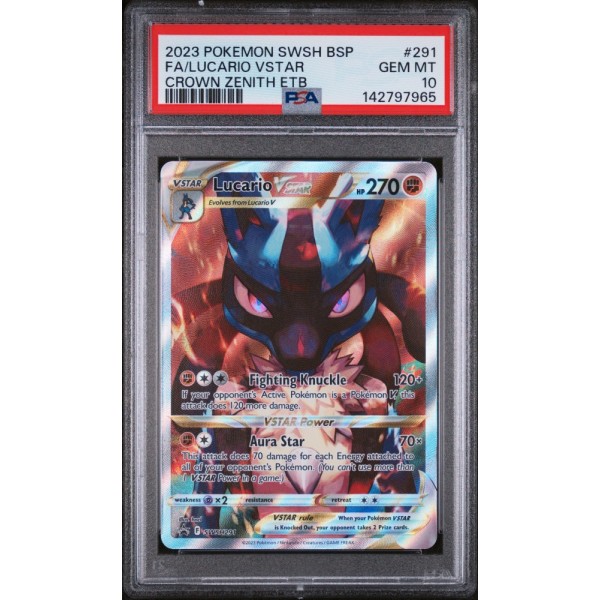 Lucario VSTAR - Black Star Promos - English 2023 - #SWSH291 - PSA GEM MINT 10 - Pokemon Graded Card 