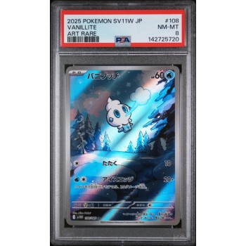 Vanillite - White Flare - Japanese 2025 - #108/086 - PSA NM-MT 8 - Pokemon Graded Card