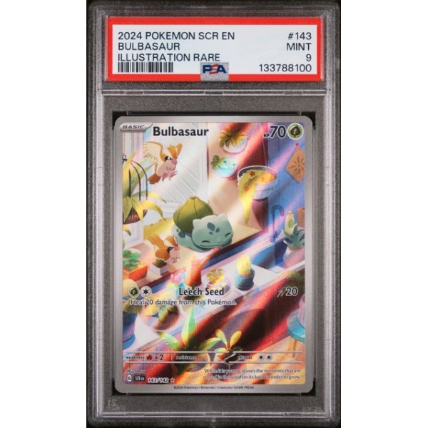 Bulbasaur #143 – Stellar Crown (2024) – Illustration Rare – PSA 9 MINT – English